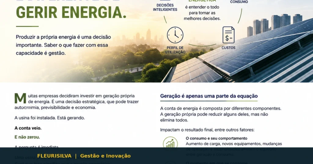 Gerar energia é diferente de gerir energia.
