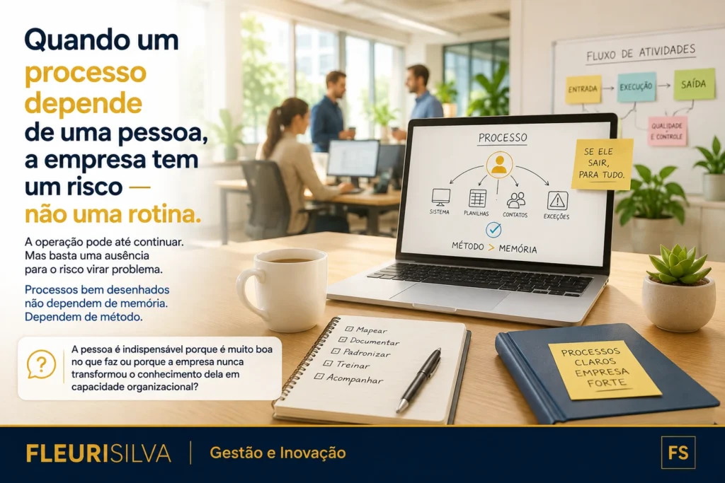 Quando um processo depende de uma pessoa, a empresa tem um risco — não uma rotina