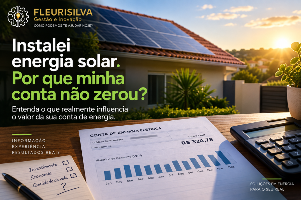 Instalei energia solar. Por que minha conta não zerou?