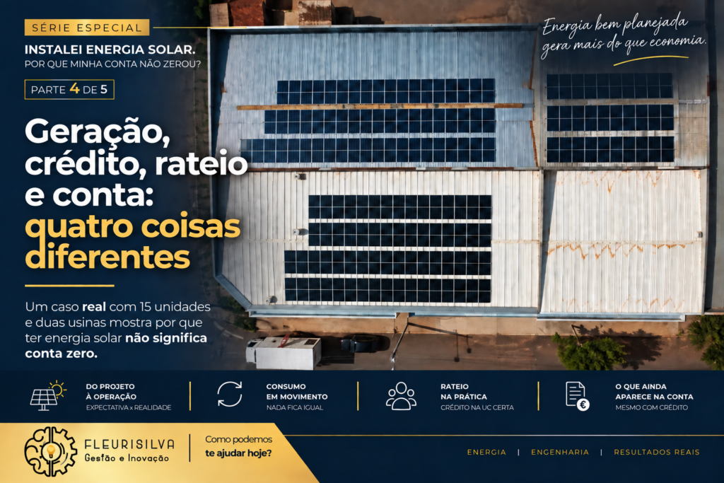Geração, crédito, rateio e conta: quatro coisas diferentes