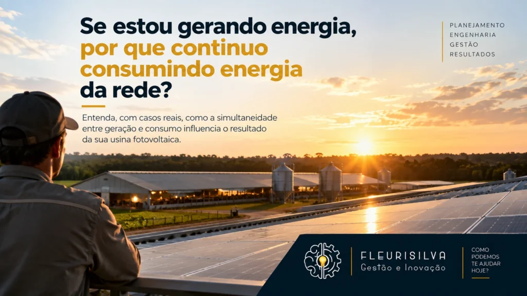 Se estou gerando energia, por que continuo consumindo energia da rede?